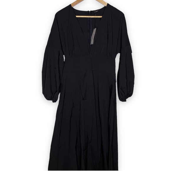 Vonda Dresses New Black Long Sleeve Leg Slit Midi Dress Poshmark